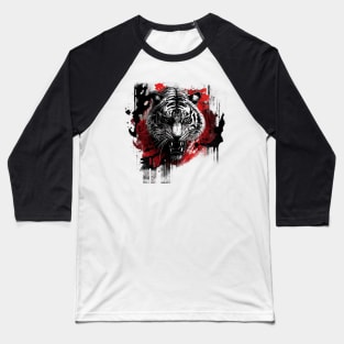 Urban Jungle King: A Graffiti-Style Tiger in the City Baseball T-Shirt